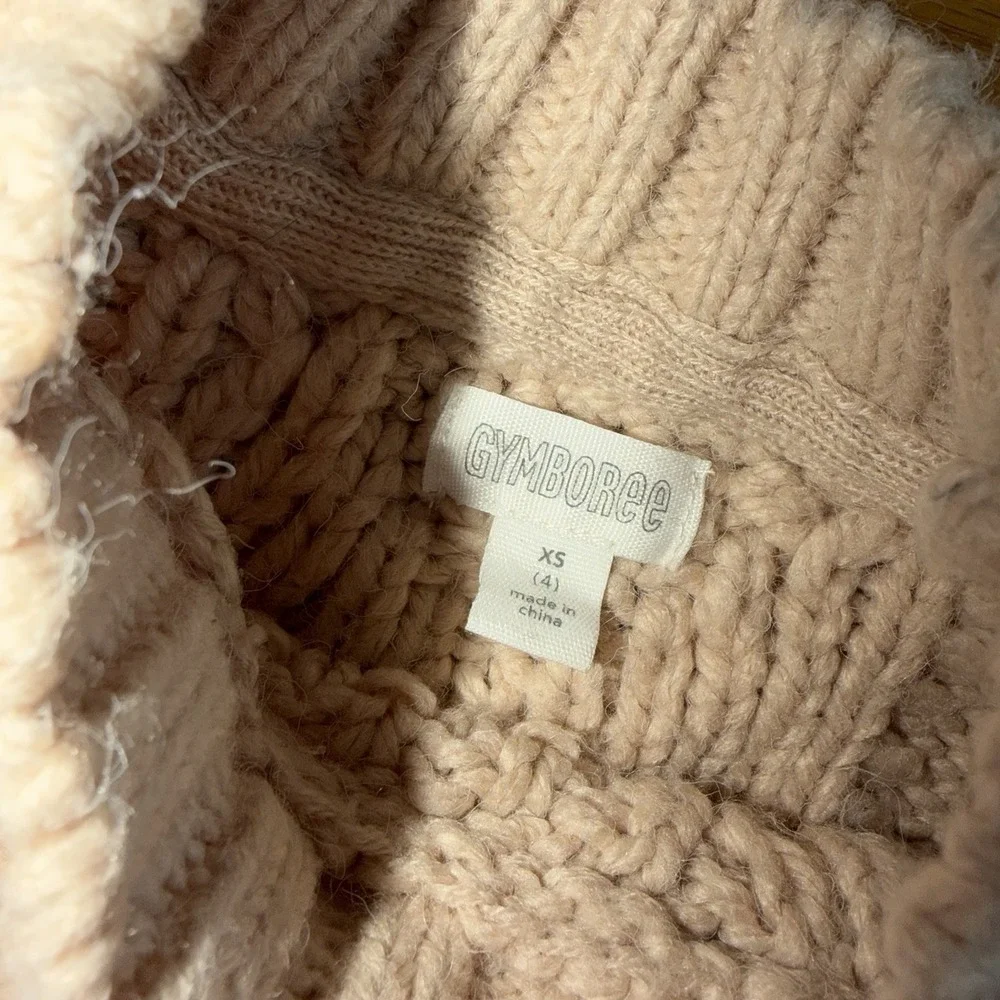Gymboree Girls Cable Knit Beige Sweater Size 4 Cozy Preppy‎ Academia Fisherman